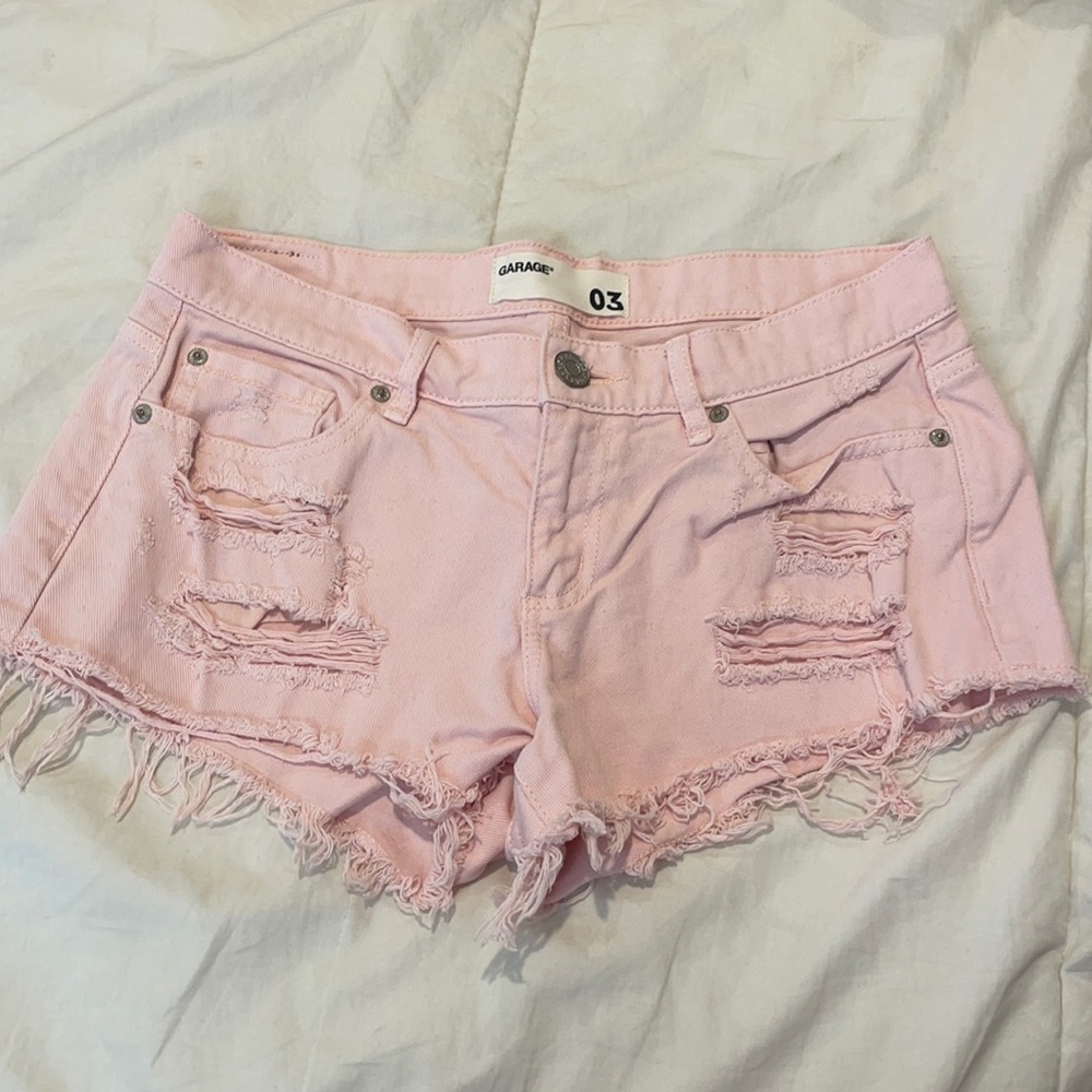 Garage Pink Flirty Festival Jean Shorts (Size 3)